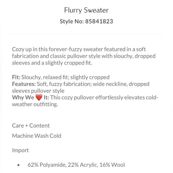 NWOT Free People Flurry Pullover Sweater Size Medium - Picture 8 of 9